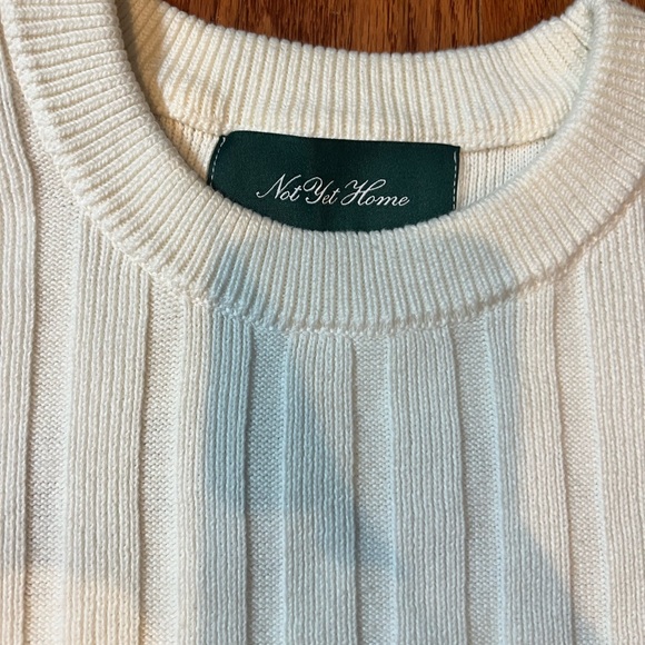 Not yet home ribbed white sweater child of god size large - Picture 3 of 5